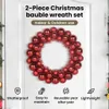 vidaXL Weihnachtsballkränze 2 pcs Rot 33 x 33 x 7 cm Produktbild-Vorschau 6