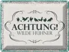 vianmo Blechschild 30x40 cm Achtung Wilde Hühner Tier Produktbild-Vorschau 1