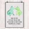 Mr. & Mrs. Panda Bild Frosch Liebe DIN A0 - Grau Pastell - Produktbild-Vorschau 2