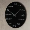 Wanduhr Glas 35cm rund Mathe Mathematik schwarz Design Produktbild-Vorschau 1