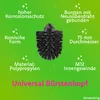 A toilet brush head with descriptive text and icons on a green gradient background. Produktbild-Vorschau