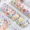 18 roliek Washi maskovacie pásky sada Kvetinová zlatá fólia Náhľad obrázku produktu 4