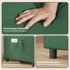 Collage of images showing details of a green sofa bed. Anteprima dell’immagine prodotto