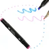 A collection of markers and colorful lines drawn on a white background. Produktbild-Vorschau