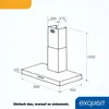 A technical drawing of a kitchen hood with dimensions indicated. Produktbild-Vorschau