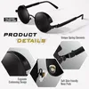 Retro Runde Steampunk Polarisierte Sonnenbrille Herren Produktbild-Vorschau 2