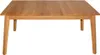 A wooden dining table with four legs, photographed from the front against a white background. Produktbild-Vorschau