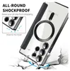 A phone case is shown falling onto a cracked surface, illustrating its shockproof capabilities. Náhled obrázku produktu