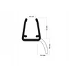 A technical drawing of a shower seal with dimensions indicated. Náhled obrázku produktu