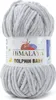 A ball of grey yarn with a label. Podgląd zdjęcia produktu