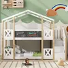 Sweiko Lit superposé 90 x 200 cm,Lit d'enfant cabane avec Voir les images du produit 3