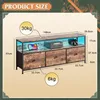 Meuble TV LED moderne, bois, 3 tiroirs, motif tissu noir, Voir les images du produit 7