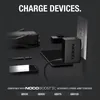 A dark-themed image showcasing various electronic devices being charged, including a jump starter, smartphone, and a USB-C charger plugged into a wall outlet. Produktbild-Vorschau
