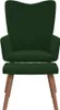 vidaXL Poltrona relax con sgabello in velluto verde scuro Anteprima dell’immagine prodotto 1