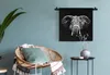 MuchoWow® Wandteppich Wandbehang Elefant - Tiere - Schwarz Produktbild-Vorschau 4