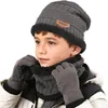 Kinder Wintermütze & Schal Set, warme Strick-Beanie mit Produktbild-Vorschau 2