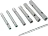 A set of silver-colored tubular wrenches and a handle are arranged diagonally on a white background. Produktbild-Vorschau