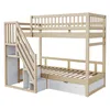 A bunk bed with stairs and storage drawers, shown against a white background. Anteprima dell’immagine prodotto