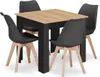 Černý jídelní set 1 + 4, stůl MADO ARTISAN 80x80 + židle Náhled obrázku produktu 1