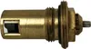 A close-up, side view of a brass valve component against a white background. Produktbild-Vorschau