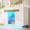 Buffet Merax avec éclairage LED, commode à tiroir et Voir les images du produit 4