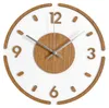 Moderne Wanduhr mit 3D-Eichendekor - Paris Silberne Hände Produktbild-Vorschau 1