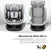 Two car seats are shown side-by-side, with an arrow indicating a transition from a smaller configuration to a larger one. Produktbild-Vorschau