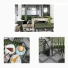 A collage of images showing outdoor furniture, food, and drinks in a cafe setting. Produktbild-Vorschau