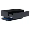 A black coffee table with two drawers, one partially open, shown from a side angle. Anteprima dell’immagine prodotto
