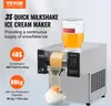 A commercial milkshake and ice cream maker is shown with text overlays highlighting its features and specifications. Náhled obrázku produktu