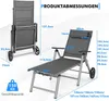 COSTWAY Chaise longue en aluminium avec roulettes, Chaise Voir les images du produit 6