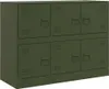 vidaXL Dressoir, olijgroen, 99x39x73 cm, staal Productafbeelding-voorbeeld 2
