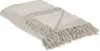 A light gray cotton blanket with fringes is folded and displayed on a white background. Podgląd zdjęcia produktu