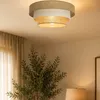 Deckenleuchte Stoff 50 cm breit Beige Sandfarben E27 Produktbild-Vorschau 3