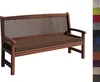 A brown wooden bench with a brown cushion, shown against a white background. Produktbild-Vorschau