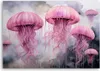 Leinwandbild Rosa Quallen 100x70 Feeby Rosa bild für die Produktbild-Vorschau 3