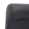 A close-up view of the stitched seam on the edge of a black leather chair. Produktbild-Vorschau