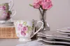 Clayre & Eef Šálek s podšálkem 200 ml Bílý porcelán Květiny Náhled obrázku produktu 4