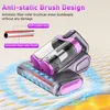 A close-up marketing image of a vacuum cleaner head with text overlays highlighting its features. Produktbild-Vorschau