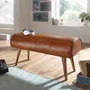 Lavica z pravej kože / lavica z masívneho dreva 100x53x40 Náhľad obrázku produktu 2
