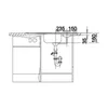 A technical drawing of a kitchen sink and cabinet with dimensions indicated. Náhľad obrázku produktu