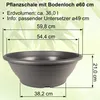 MePla - Pflanzschale mit Bodenloch ø 60 cm anthrazit Produktbild-Vorschau 2