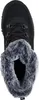 A top-down view of a black boot with gray faux fur lining. Voir les images du produit