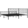 A black metal bed frame with a headboard and footboard, shown from a side-front angle against a white background. Podgląd zdjęcia produktu