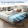 Schlafende Person auf dem Bett, Pfeile zeigen die Luftfuehrung im Wellenschnitt Produktbild-Vorschau