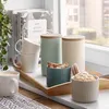 SPRINGLANE Keramik Vorratsdosen mit Holzdeckel Mint, Produktbild-Vorschau 7