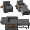 ProximaX Canapé-lit individuel noir - Tissu chenille, Voir les images du produit 16
