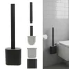 Brosse WC sur pied/mural en silicone compacte noire Voir les images du produit 2