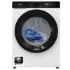 A front view of a white Gorenje washing machine with a black door and control panel. Produktbild-Vorschau