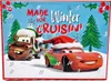An advent calendar featuring characters from Disney Pixar's Cars franchise, dressed in winter attire and celebrating the holiday season. Produktbild-Vorschau